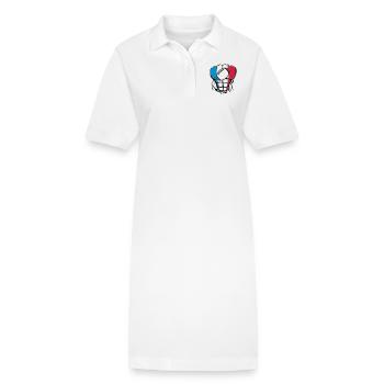 rugby2 france corps muscle drapeau - Robe polo bio PAIGER Stanley/Stella Femme - blanc - Devant