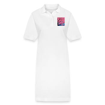 Kirschblüte vor dem Hintergrund der Berge - Stanley/Stella Frauen Bio-Polokleid PAIGER - Weiß - Vorne
