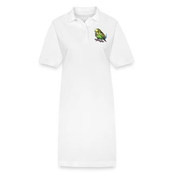 Wellensittich - Stanley/Stella Frauen Bio-Polokleid PAIGER - Weiß - Vorne
