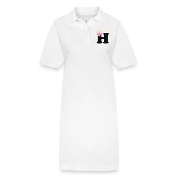 Unicorn Letter Rainbow Style "H" | be unique - Stanley/Stella PAIGER Organic Women’s Polo Dress - white - Front