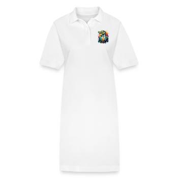 Crocodile en costume - Robe polo bio PAIGER Stanley/Stella Femme - blanc - Devant