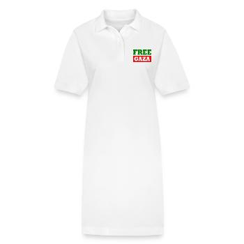 Free gaza - Stanley/Stella PAIGER Organic Women’s Polo Dress - white - Front