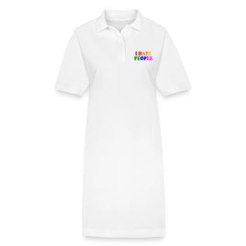 I hate people - Robe polo bio PAIGER Stanley/Stella Femme - blanc - Devant