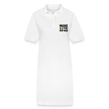 Make love not war - Robe polo bio PAIGER Stanley/Stella Femme - blanc - Devant