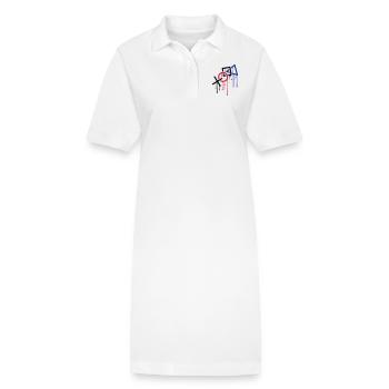 tropfen graffiti controller kontur cool X viereck - Stanley/Stella Frauen Bio-Polokleid PAIGER - Weiß - Vorne