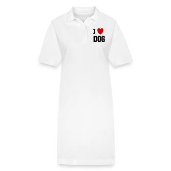 Ich liebe Hund - Stanley/Stella Frauen Bio-Polokleid PAIGER - Weiß - Vorne