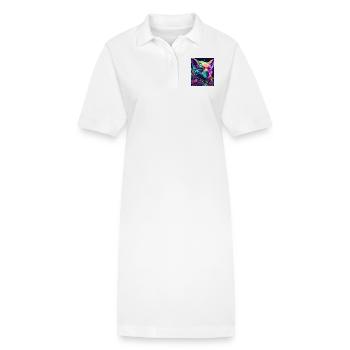 Neon Forest Fox - Stanley/Stella PAIGER Organic Women’s Polo Dress - white - Front