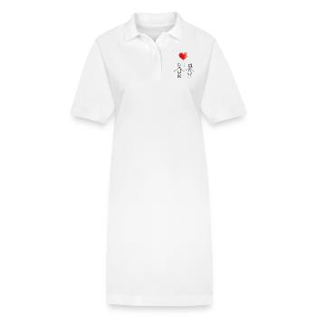 Wir heiraten - Liebespaar mit Herz - Stanley/Stella Frauen Bio-Polokleid PAIGER - Weiß - Vorne