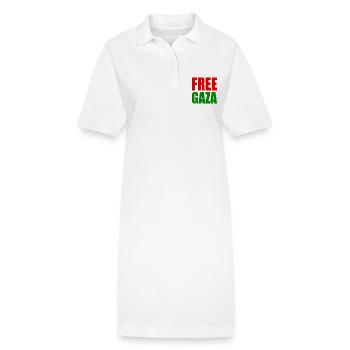 Free gaza - Stanley/Stella PAIGER Organic Women’s Polo Dress - white - Front