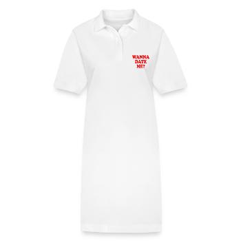 wanna date me - Stanley/Stella PAIGER Organic Women’s Polo Dress - white - Front
