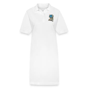 Informatique Old School - Robe polo bio PAIGER Stanley/Stella Femme - blanc - Devant
