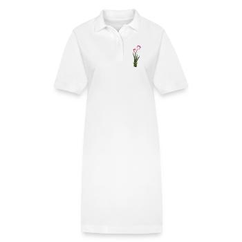 two metallic shimmering tulips in spring - Stanley/Stella PAIGER Organic Women’s Polo Dress - white - Front