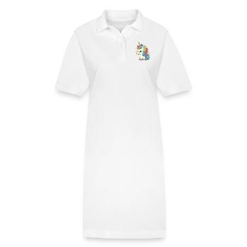 00246 süßes Baby Einhorn mit Regenbogenmähne - Stanley/Stella Frauen Bio-Polokleid PAIGER - Weiß - Vorne