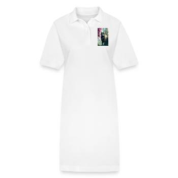 Domestic short haired cat life - Stanley/Stella PAIGER Organic Women’s Polo Dress - white - Front