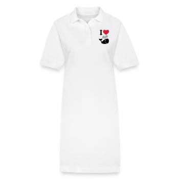 I love whales! - Stanley/Stella PAIGER Organic Women’s Polo Dress - white - Front