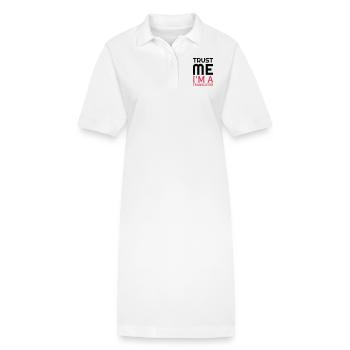 traducteur / traduction / traductrice / traduire - Robe polo bio PAIGER Stanley/Stella Femme - blanc - Devant