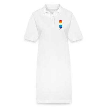 Point-virgule Prévention du suicide Point-virgule Point-virgule - Robe polo bio PAIGER Stanley/Stella Femme - blanc - Devant