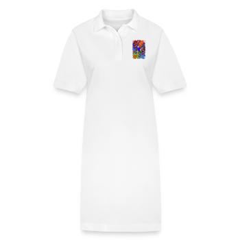 flower power psychédélique - Robe polo bio PAIGER Stanley/Stella Femme - blanc - Devant