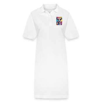 Vache à lunettes - Robe polo bio PAIGER Stanley/Stella Femme - blanc - Devant