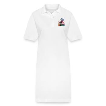 Cavalier sport art #rider #horse #sport - Robe polo bio PAIGER Stanley/Stella Femme - blanc - Devant