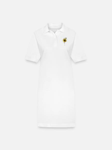 UNALOME SONNENBLUME - Stanley/Stella Frauen Bio-Polokleid PAIGER - Weiß