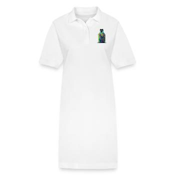 Flasche mit bunten Ranken - Stanley/Stella Frauen Bio-Polokleid PAIGER - Weiß - Vorne