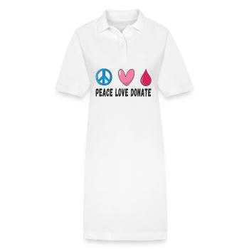 Paix, Amour, Donner du sang - Robe polo bio PAIGER Stanley/Stella Femme - blanc - Devant