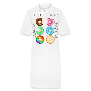 Schau dir meine Sixpack Donuts an - Stanley/Stella Frauen Bio-Polokleid PAIGER - Weiß - Vorne