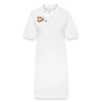 Romantic pink peonies - Stanley/Stella PAIGER Organic Women’s Polo Dress - white - Front