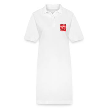 jesus saves i spend - Stanley/Stella Frauen Bio-Polokleid PAIGER - Weiß - Vorne