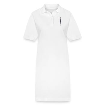 Schwert auf dem TShirt Rücken wie die Ritter - Stanley/Stella Frauen Bio-Polokleid PAIGER - Weiß - Vorne