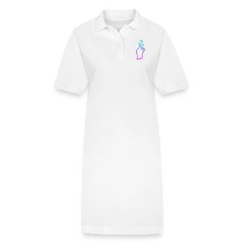 Kpop Hand Sign Heart - Stanley/Stella PAIGER Organic Women’s Polo Dress - white - Front
