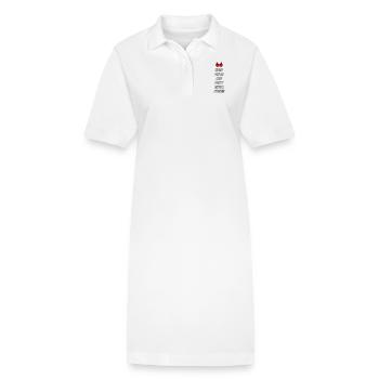 Reste calme N’en a rien à foutre 002 - Robe polo bio PAIGER Stanley/Stella Femme - blanc - Devant