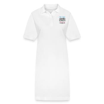 Originelle Schwangerschaftsanzeige für werdende Väter - Stanley/Stella Frauen Bio-Polokleid PAIGER - Weiß - Vorne