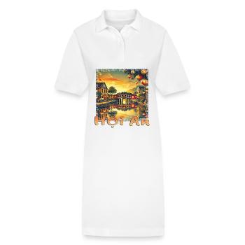 Hoi An Vietnam Altstadt Sonnenuntergang Grunge - Stanley/Stella Frauen Bio-Polokleid PAIGER - Weiß - Vorne