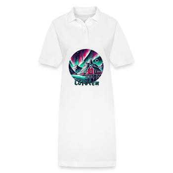 Lofoten Nordlichter Skandinavien Reise - Stanley/Stella Frauen Bio-Polokleid PAIGER - Weiß - Vorne