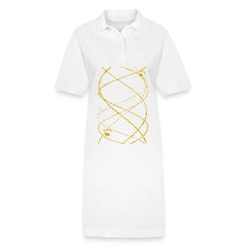 Goldene Spirallinien - Stanley/Stella Frauen Bio-Polokleid PAIGER - Weiß - Vorne