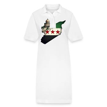 drapeau de la Syrie - Drapeau de la Syrie libre - Robe polo bio PAIGER Stanley/Stella Femme - blanc - Devant