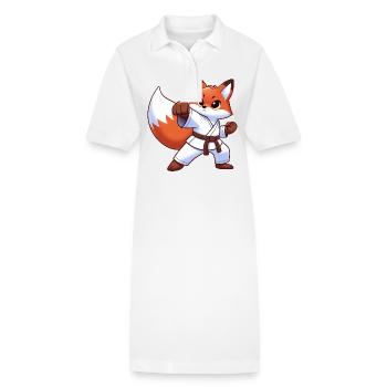 Fuchs Karate japanische Kampfkunst Kampfsport - Stanley/Stella Frauen Bio-Polokleid PAIGER - Weiß - Vorne