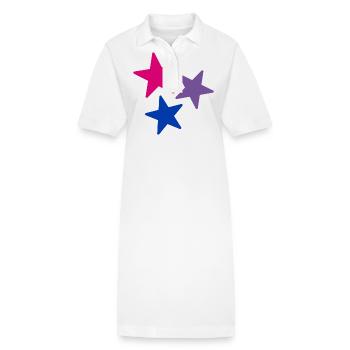 Sterne Bi Flagge Farben Subtiler Stolz - Stanley/Stella Frauen Bio-Polokleid PAIGER - Weiß - Vorne