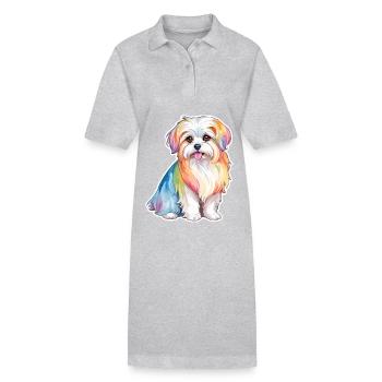 Malteser Watercolors - Stanley/Stella PAIGER Organic Women’s Polo Dress - black - Front