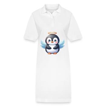 Süßer Pinguin Engel Cartoon mit Heiligenschein - Stanley/Stella Frauen Bio-Polokleid PAIGER - Weiß - Vorne