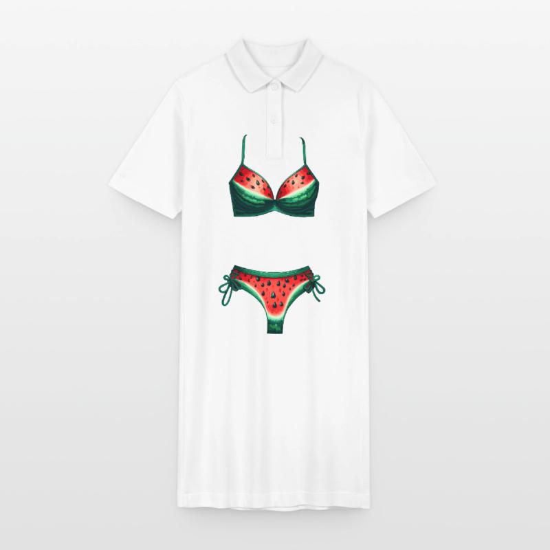 Chemise de bikini pastèque Cadeau pastèque Robe polo bio PAIGER Stanley/Stella Femme