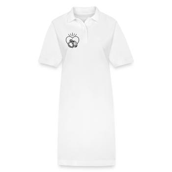 Mariage - Bague et coeur - Robe polo bio PAIGER Stanley/Stella Femme - blanc - Devant