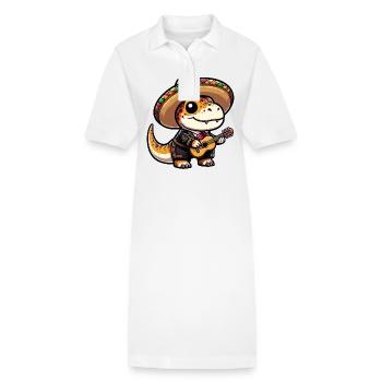 Fête du T-Rex Mariachi Cinco de Mayo - Robe polo bio PAIGER Stanley/Stella Femme - blanc - Devant