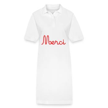 THANK YOU. THANKS. THANK YOU. ANNIVERSARY. BIRTH. - Stanley/Stella PAIGER Organic Women’s Polo Dress - white - Front
