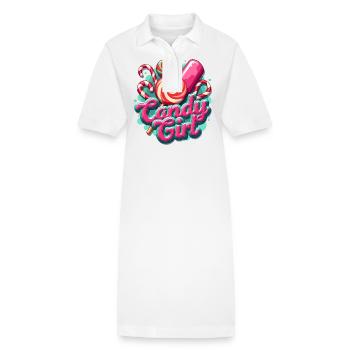 Candy And Girl - Candy Lover - Stanley/Stella PAIGER Organic Women’s Polo Dress - white - Front