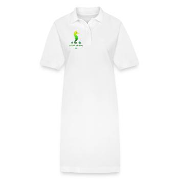 grünes Seepferdchen mit Sternchen - Stanley/Stella Frauen Bio-Polokleid PAIGER - Weiß - Vorne