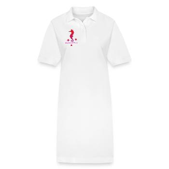 rotes Seepferd mit Sternchen - Stanley/Stella Frauen Bio-Polokleid PAIGER - Weiß - Vorne