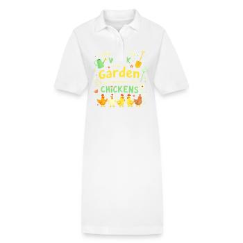 T Shirt Garden Chickens - Stanley/Stella PAIGER Organic Women’s Polo Dress - white - Front